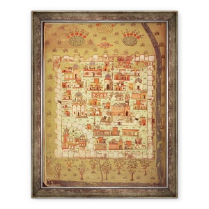 Tablou inramat - Nasuh Al-Silahi - IUK T.5964 Vedere de Diyarbakir, 70 x 90 cm