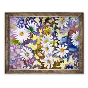 Tablou inramat - Neela Pushparaj - Margarete albe, 70 x 90 cm