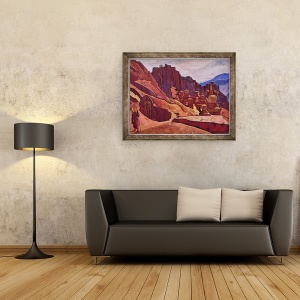 Tablou inramat - Nicholas Roerich - Manastirea Bonpo din Tibet, 60 x 80 cm - Img 2