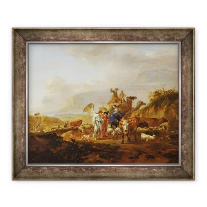Tablou inramat - Nicolaes Pietersz. Berchem - intoarcerea lui Tobias, 50 x 60 cm