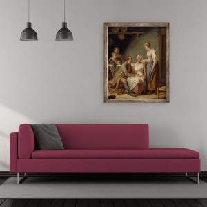 Tablou inramat - Nicolas-Bernard Lepicie - Propunerea convenita, 50 x 60 cm - Img 2