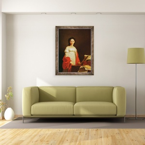 Tablou inramat - Nicolas de Courteille - Portretul cantaretei Anna Borunova, 70 x 90 cm - Img 2