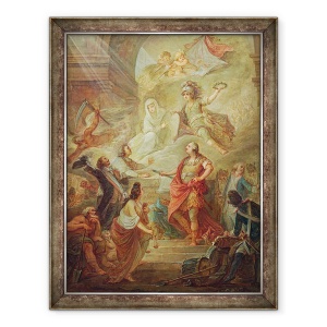 Tablou inramat - Nicolas Guy Brenet - Ludovic al XVI-lea 1754-93 jurand loialitate fata de constitutia pe altarul patriei, 60 x 80 cm