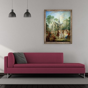 Tablou inramat - Nicolas Lancret - Dansul Nuntii, 70 x 85 cm - Img 2
