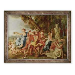 Tablou inramat - Nicolas Poussin - Bacchanal inainte de un Herm, 70 x 90 cm