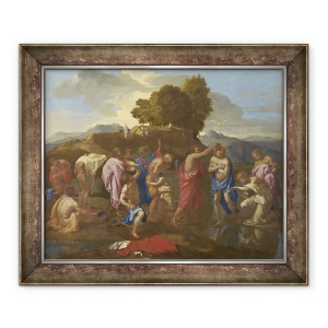 Tablou inramat - Nicolas Poussin - Botezul lui Hristos, 70 x 85 cm