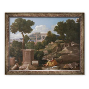 Tablou inramat - Nicolas Poussin - Peisaj cu Sfantul Ioan pe Patmos, 60 x 80 cm
