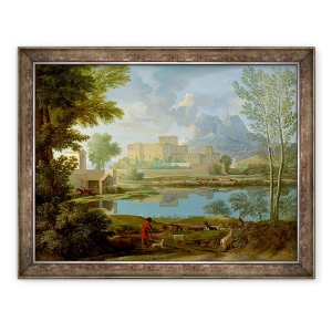 Tablou inramat - Nicolas Poussin - Peisaj cu un calm, 70 x 90 cm