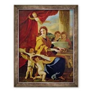 Tablou inramat - Nicolas Poussin - Sfanta Cecilia, 60 x 80 cm