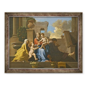 Tablou inramat - Nicolas Poussin - Sfanta familie pe trepte, 70 x 90 cm