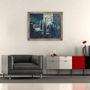Tablou inramat - Nikolai Nikolajevitch Gay - Hristos dupa Cina cea de Taina din Ghetsimani, 50 x 60 cm - Img 2