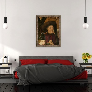 Tablou inramat - Nuno Goncalves - Henric Navigatorul 1394-1460 detaliu de la Polyptych Sf. Vincent, 70 x 90 cm - Img 3