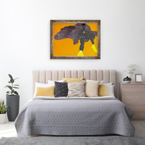 Tablou inramat - Osinachi - Elefant in camera, 60 x 80 cm - Img 3