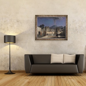 Tablou inramat - Paul Alfred de Curzon - Vis in ruinele din Pompei, 60 x 80 cm - Img 2