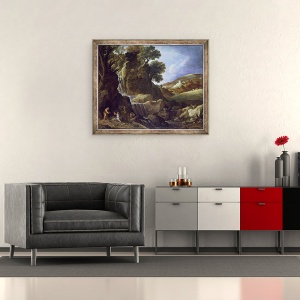 Tablou inramat - Paul Brill - Hristos ispitit in pustie, 50 x 60 cm - Img 2