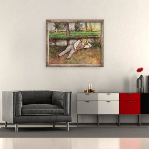 Tablou inramat - Paul Cezanne - Baiat de odihna, 50 x 60 cm - Img 2