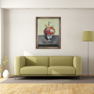 Tablou inramat - Paul Cezanne - Flori intr-o vaza Delft, 60 x 80 cm - Img 2