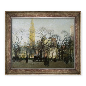 Tablou inramat - Paul Cornoyer - Dupa-amiaza Piata Madison, 70 x 85 cm
