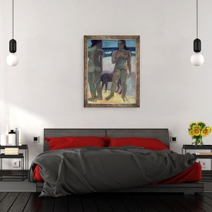 Tablou inramat - Paul Gauguin - Doua femei Tahitiene pe plaja, 70 x 90 cm - Img 3