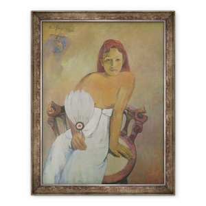 Tablou inramat - Paul Gauguin - Fata cu ventilator, 70 x 90 cm