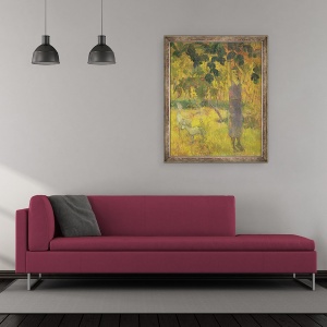 Tablou inramat - Paul Gauguin - Omul cules de fructe dintr-un copac, 50 x 60 cm - Img 2