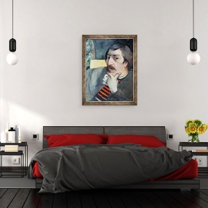Tablou inramat - Paul Gauguin - Portretul Artistului cu Idolul, 70 x 90 cm - Img 3