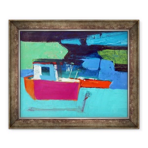 Tablou inramat - Paul Powis - Barca rosie, 50 x 60 cm