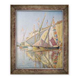 Tablou decorativ Paul Signac cu bărci cu vele în St Tropez, înrămat