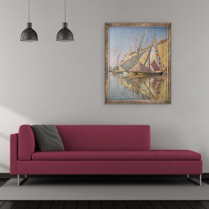 Tablou inramat - Paul Signac - Barci cu vele in St Tropez Portul, 50 x 60 cm - Img 2