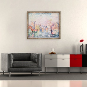 Tablou inramat - Paul Signac - Turnul Rosu intrarea in portul Marsilia, 50 x 60 cm - Img 2