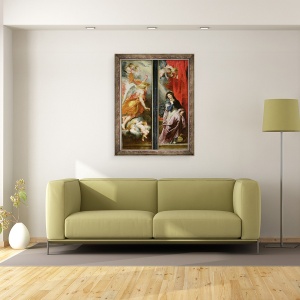 Tablou inramat - Peter Paul Rubens - Buna Vestire, de la inversul Triptic al Martiriului Sfantului stefan, 60 x 80 cm - Img 2