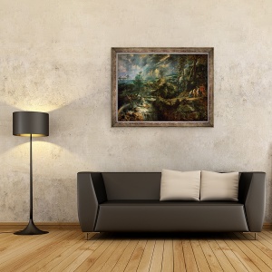 Tablou inramat - Peter Paul Rubens - Peisaj cu Philemon si Baucis c.1625, 70 x 90 cm - Img 2