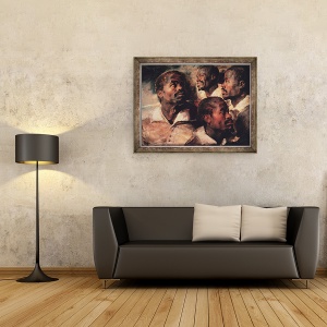 Tablou inramat - Peter Paul Rubens - Studii ale sefului unui negru, 60 x 80 cm - Img 2