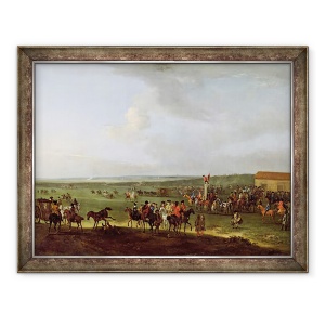 Tablou inramat - Peter Tillemans - Cursul rotund de la Newmarket, pregatirea pentru Farfuria Regelui, 60 x 80 cm