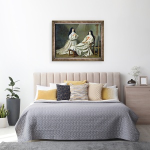 Tablou inramat - Philippe de Champaigne - Portretul Maicii Catherine-Agnes Arnauld 1593-1671 si sora Ecaterina de Sfanta Suzanne Champaigne 1636-86 fiica artistului, 70 x 90 cm - Img 3