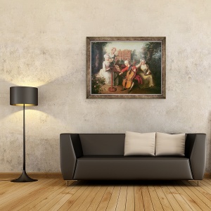 Tablou inramat - Philippe Mercier - Frederic, Print de Wales si surorile sale, 70 x 90 cm - Img 2