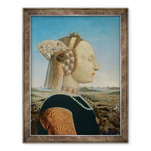 Tablou inramat - Piero della Francesca - Battista Sforza, sotia lui Federigo da Montefeltro, Duce de Urbino, 70 x 90 cm