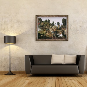 Tablou inramat - Piero di Cosimo - Lupta dintre lapiti si centauri detaliu al centaurilor care ataca lapitii c.1490, 60 x 80 cm - Img 2