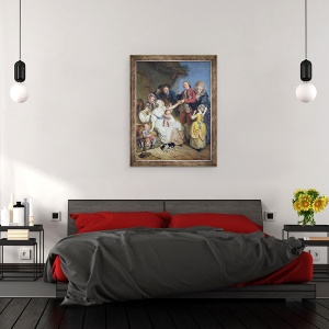 Tablou inramat - Pierre Alexandre Wille - Caritate, 70 x 90 cm - Img 3