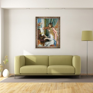 Tablou inramat - Pierre Auguste Renoir - Doua fete tinere la pian, 60 x 80 cm - Img 2