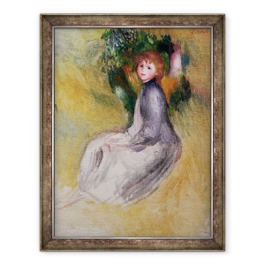Tablou inramat - Pierre Auguste Renoir - Fata tanara asezat, 70 x 90 cm