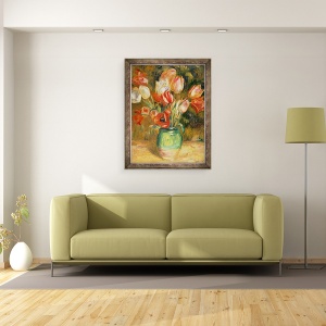 Tablou inramat - Pierre Auguste Renoir - Lalele intr-o vaza, 60 x 80 cm - Img 2