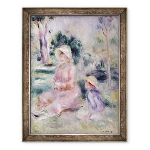 Tablou inramat - Pierre Auguste Renoir - Madame Renoir si fiul ei Pierre, 70 x 90 cm