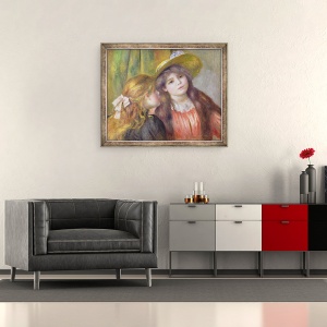 Tablou inramat - Pierre Auguste Renoir - Portret De Doua Fete, 50 x 60 cm - Img 2