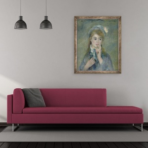 Tablou inramat - Pierre Auguste Renoir - Portret De O Tanara Femeie LIngenue, 50 x 60 cm - Img 2