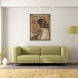 Tablou inramat - Pierre Auguste Renoir - seful unei tinere fete, 70 x 90 cm - Img 2