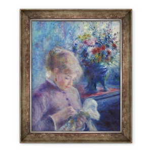 Tablou inramat - Pierre Auguste Renoir - Tanara femeie de cusut, 50 x 60 cm
