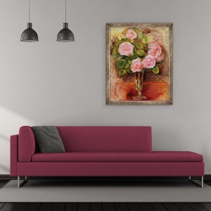 Tablou inramat - Pierre Auguste Renoir - Trandafiri in Vaza II, 50 x 60 cm - Img 2