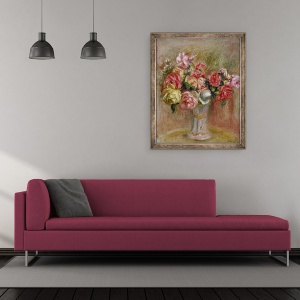 Tablou inramat - Pierre Auguste Renoir - Trandafiri intr-o vaza Sevres, 50 x 60 cm - Img 2