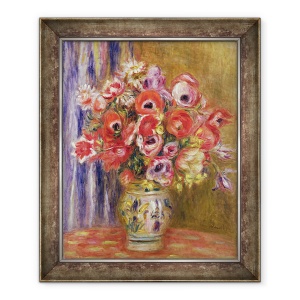 Tablou inramat - Pierre Auguste Renoir - Vaza de lalele si Anemone, 50 x 60 cm